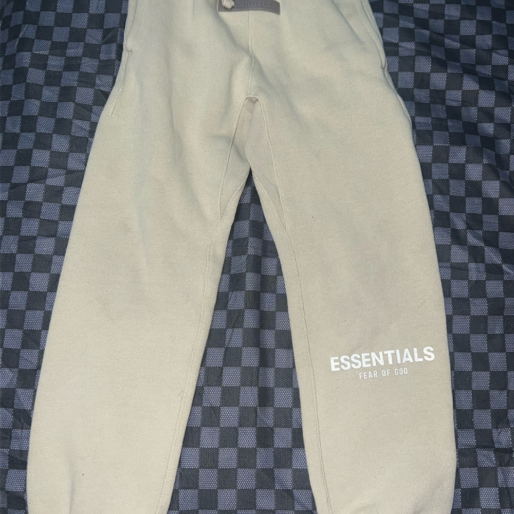Kids Essentials Fear of God Cozy Beige Sweatpants